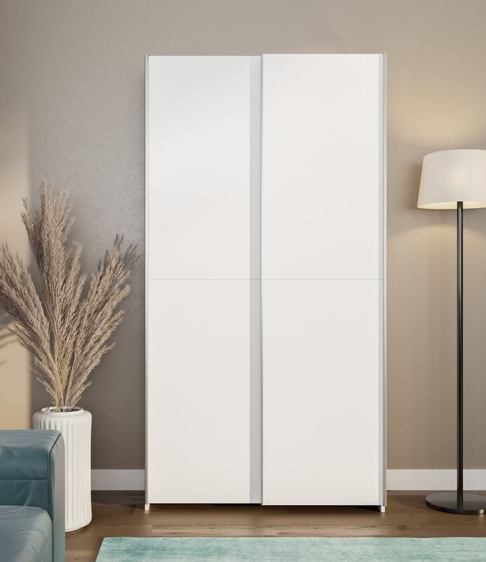 Candy vaatekaappi liukuovilla 100,1x190x39 cm valkoinen